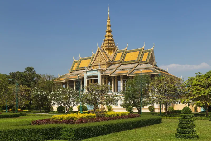 Chanchhaya-Pavillon und königlicher Garten im Königspalast von Phnom Penh