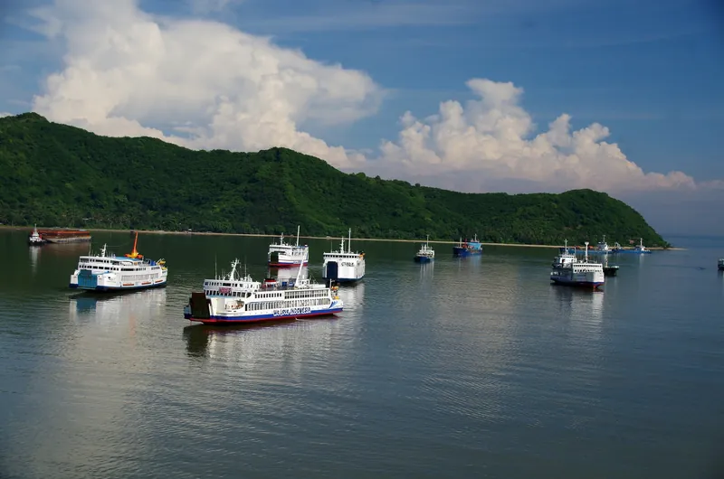 Ferries off the Batugendeng peninsula in west Lombok