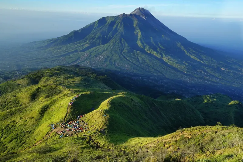 Mount Merapi volcano, about 30 km north of Yogyakarta