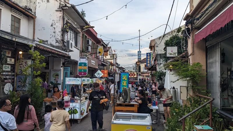 Jalan Hang Kasturi in Melaka's old town during the Jonker Street night market