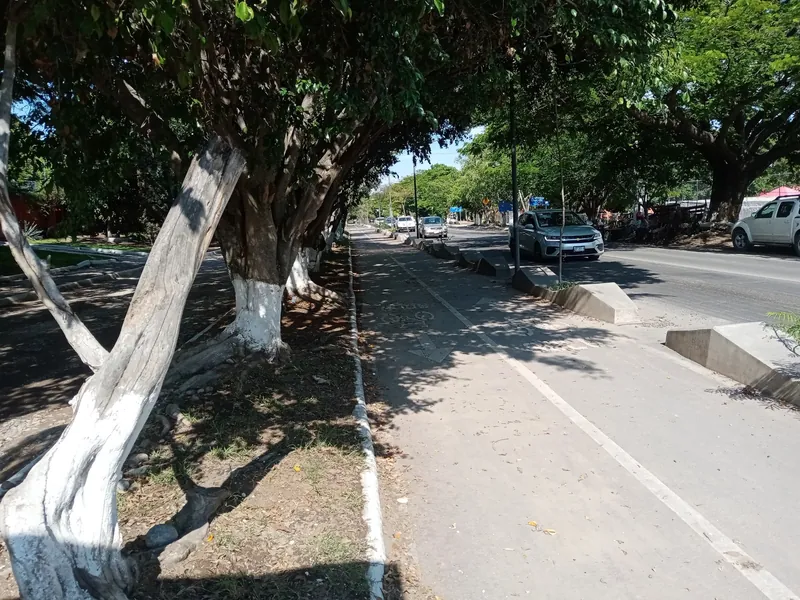 Cycle path along the main road through Ajijic on Lake Chapala