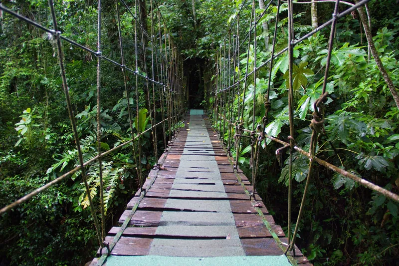 Hängebrücke auf dem Wanderweg zum Chorro El Macho bei El Valle de Antón