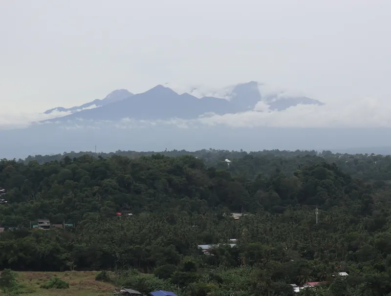 View from Davao City to Mount Apo, the highest mountain in the Philippines