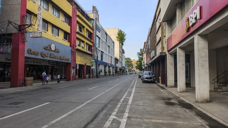 C. M. Recto Street in Davao City's business centre in the early morning