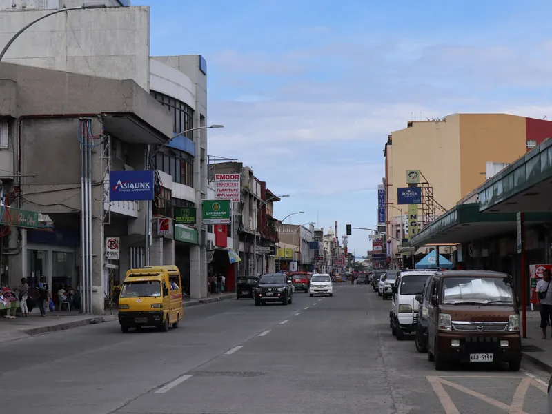 San Pedro Street in the Poblacion district of Davao City with shops and traffic