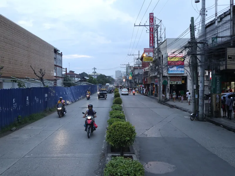 Lapu-Lapu Street in the Agdao district of Davao City in the evening