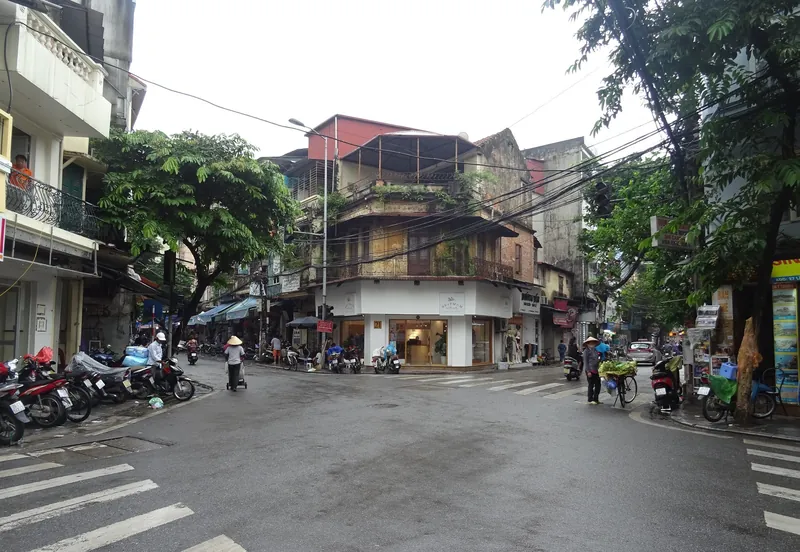 Junction of Lan Ong, Hang Can and Cha Ca streets in Hanoi's Old Quarter