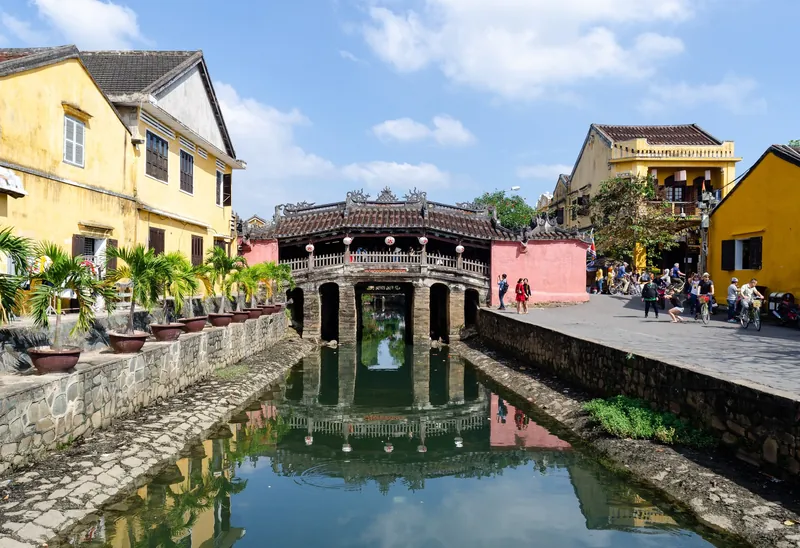 Chua Cau, die überdachte Japanische Brücke im UNESCO-Welterbe der Altstadt von Hoi An